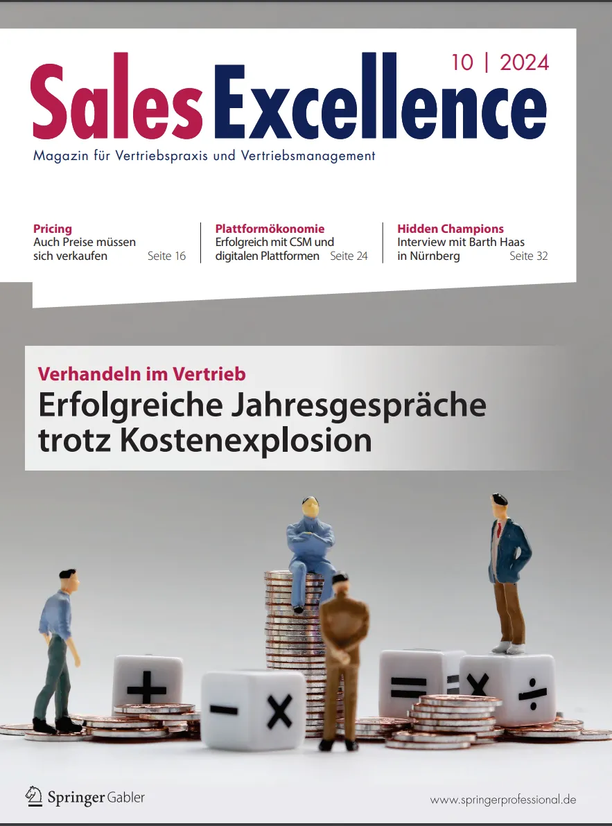 Magazincover der Sales Excellence 10/2024