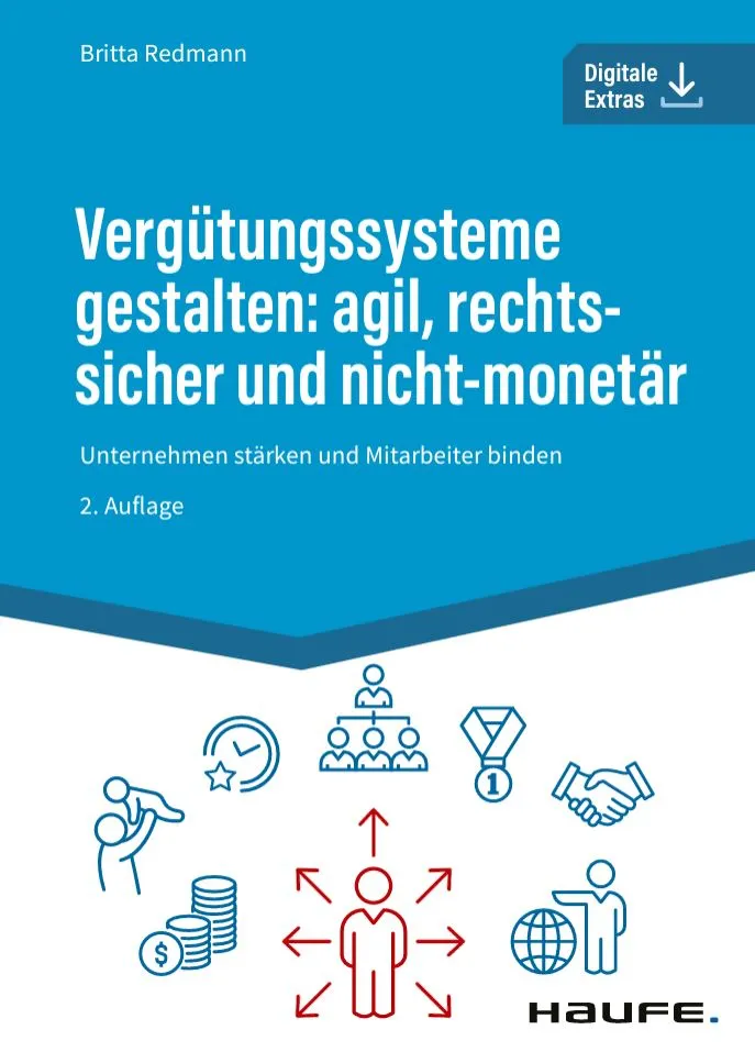 Buchcover des Buches 'Vergütungssysteme gestalten: agil, rechtssicher und nicht-monetär' von Britta Redmann